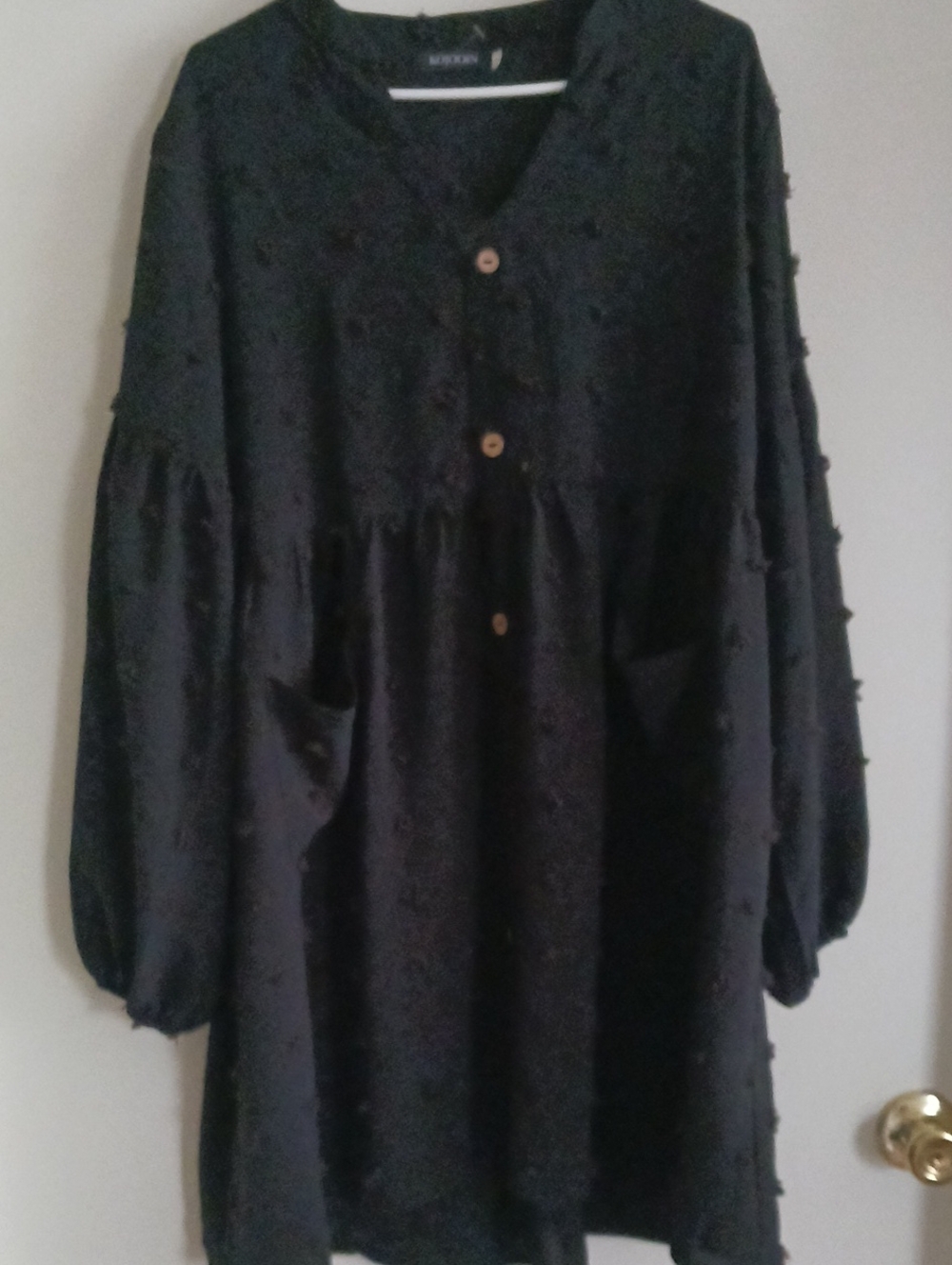 Black Long Sleeve Babydoll Dress